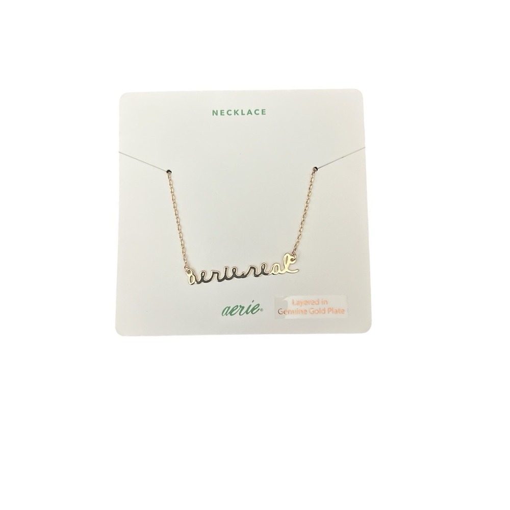 Aerie Gold Script Necklace